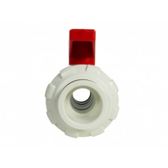 Vanne à bille blanche/rouge 25mm PVC raccord union