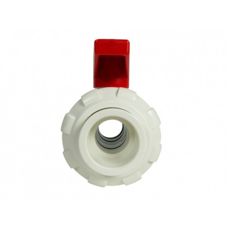PVC True Union Ball Valves white/red Ø 50mm ext/int