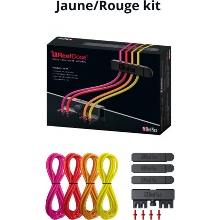 Red Sea Kit deluxe de tuyaux 4 couleurs (Jaune/Rouge) pour Reefdose Pompe doseuse