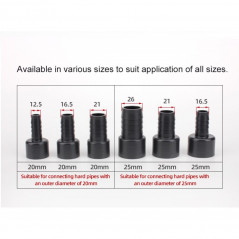 Adaptateur tuyau souple 25mm X 21mm blanc