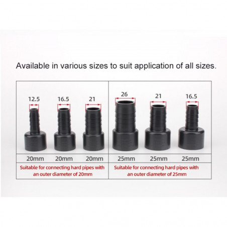 Adaptateur tuyau souple 25mm X 26mm blanc