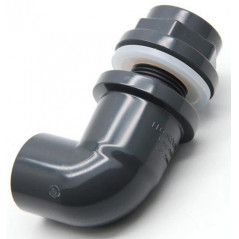 Elbow PVC Bulk head // tank fitting Ø 32mm grey