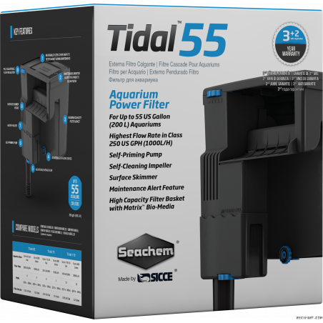 Seachem FILTRE TIDAL 55 - 200L - (1000 L H) Filtre externe