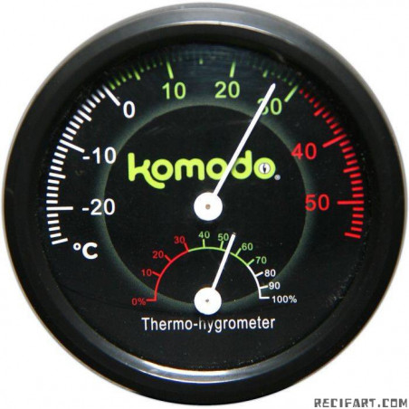 Komodo Komodo Combine Thermometre et Hygrometre Analog DOUBLE Brumisation