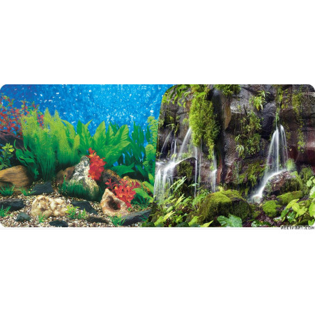 Reptiles Planet Poster Waterfall Aquarium Terrarium 2 faces 1 roll of 15 meters Ha Decoration