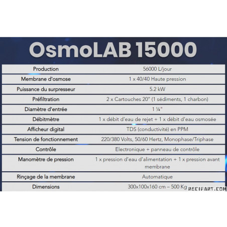 Aquavie OsmoLAB 15000 Professionnal & industrial RO