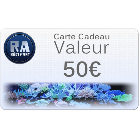 Carte cadeau Recif'Art 50 euros