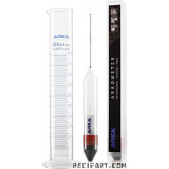 ARKA Dichtemessgerät + Thermometer mit Messzylinder Wassertest