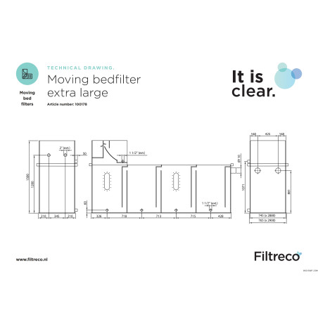 Moving bed Extra wide filter